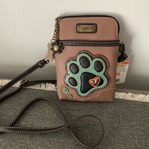 Chaka puppy love cellphone crossbody bag.